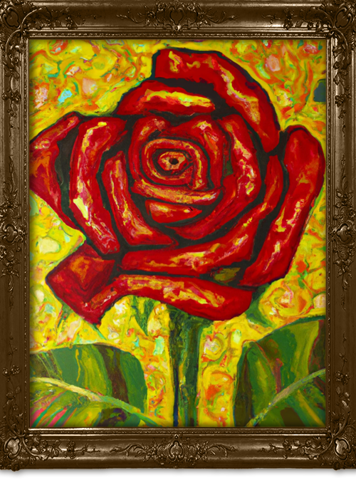 Gustav Klimt ai red rose 1