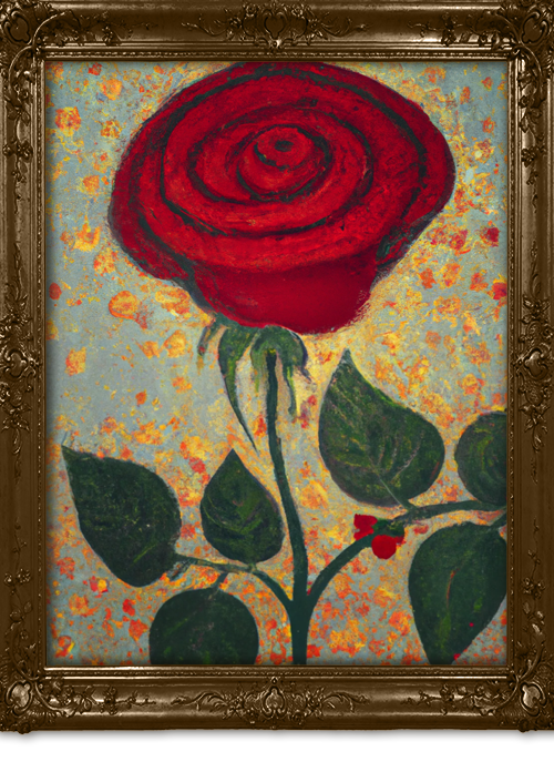 Gustav Klimt ai red rose 2