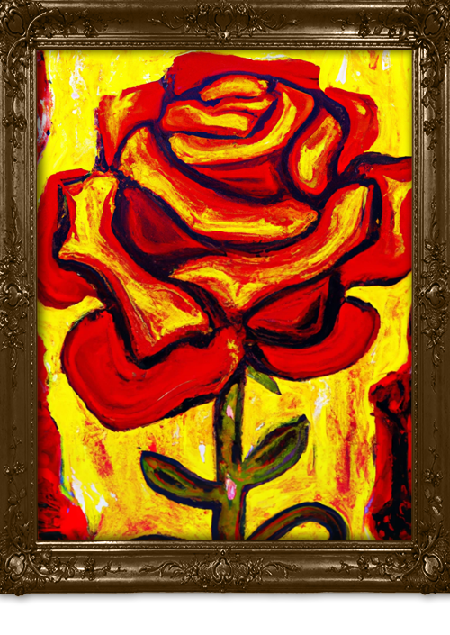 Gustav Klimt ai red rose 3