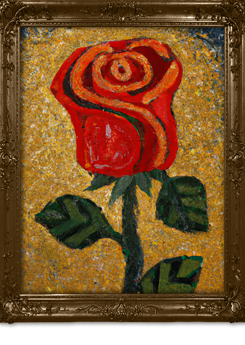 Gustav Klimt ai red rose 4