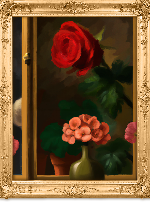 Johannes Vermeer ai red rose 1