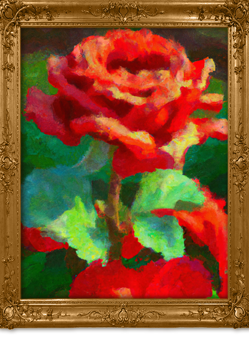 Claude Monet ai red rose 1