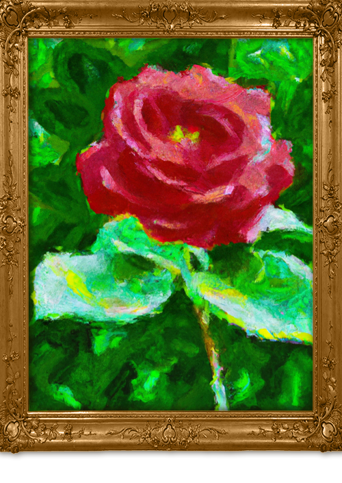 Claude Monet ai red rose 2