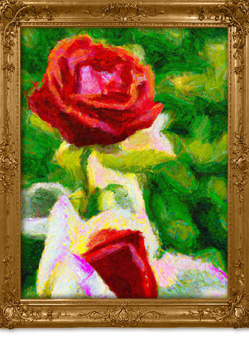 Claude Monet ai red rose 3