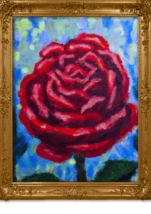 Claude Monet ai red rose 4