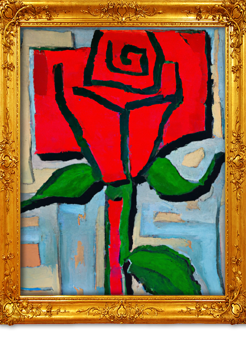 Pablo Picasso ai red rose 2