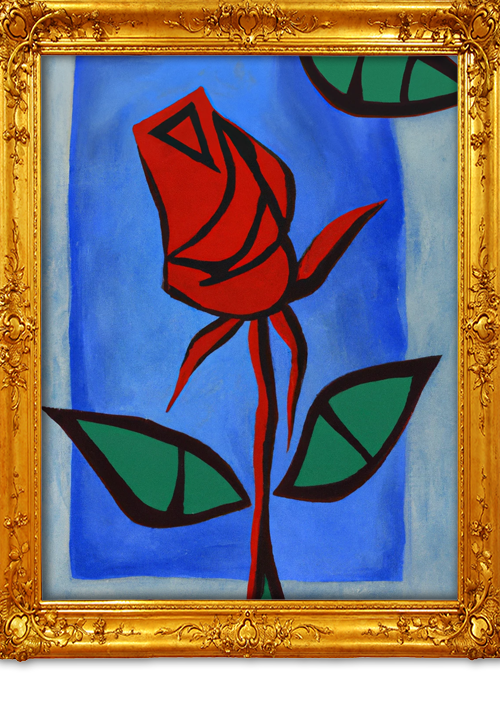 Pablo Picasso ai red rose 3