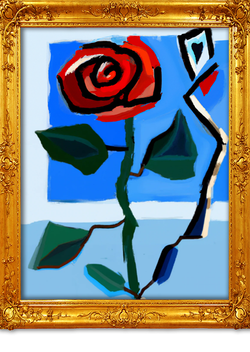 Pablo Picasso ai red rose 4