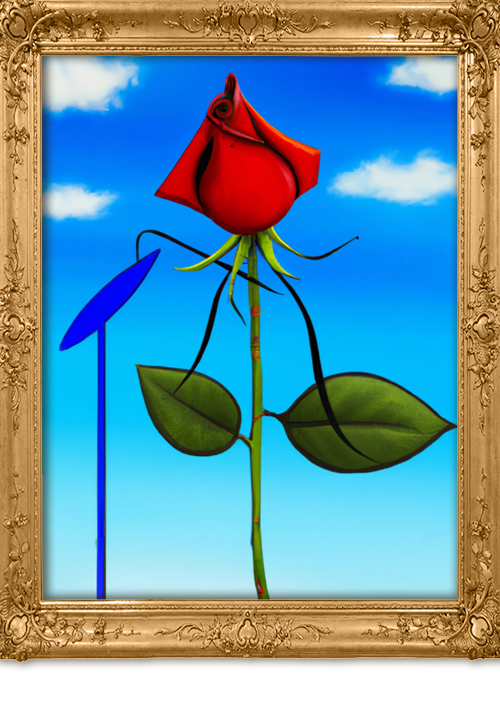 Salvador Dalí ai red rose 2
