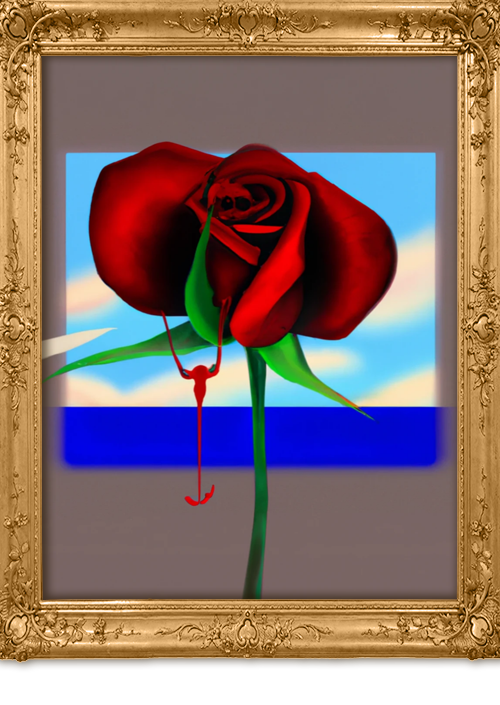 Salvador Dalí ai red rose 3
