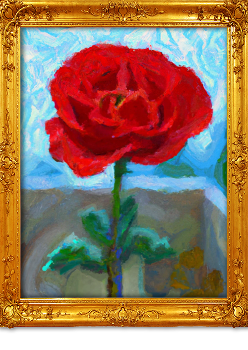 Vincent van Gogh ai red rose 3